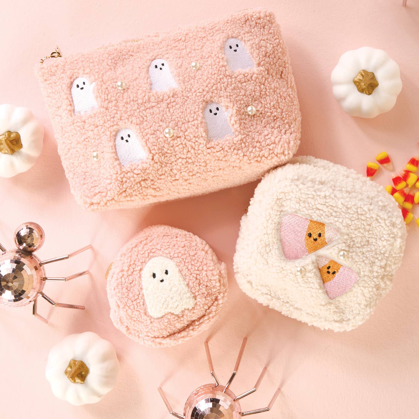 Teddy Pouch-Ghosts & Pearls