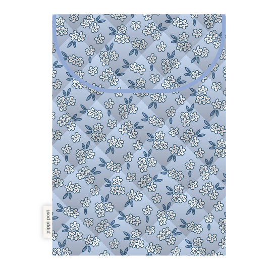 Blue Floral Quilted Book Case