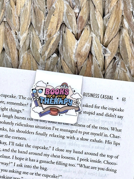 Books Are My Therapy | Magnetic Bookmark : Gloss