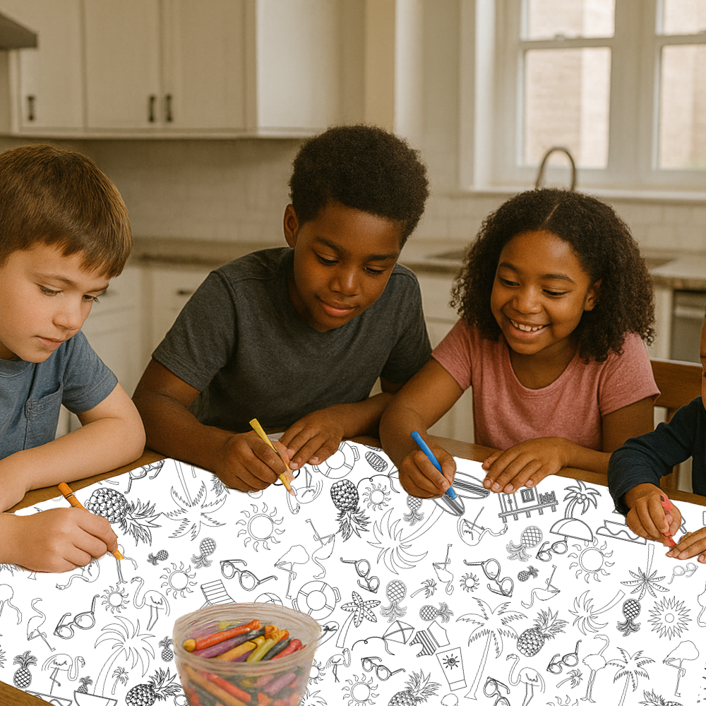 Beach Coloring Tablecloth