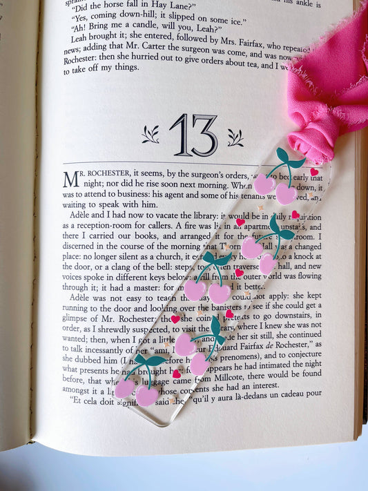 Acrylic Bookmarks-multiple styles available: Heart shaped cherries
