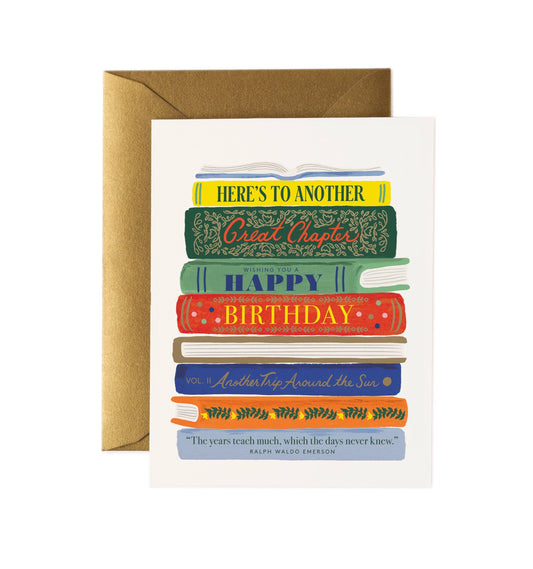Book Stack Birthday Card