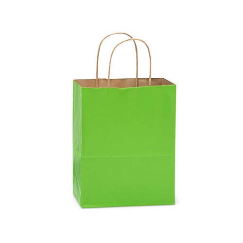 Recycled Kraft Color Paper Retail Shopping Bags: Christmas Red / 25 Pack / Queen 16x6x19.25"