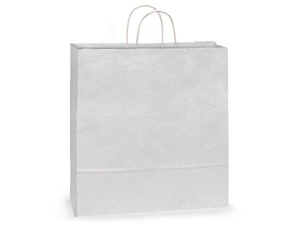 White Kraft Retail Paper Shopping Bags: 100 Pack / Carrier 10x5x13"