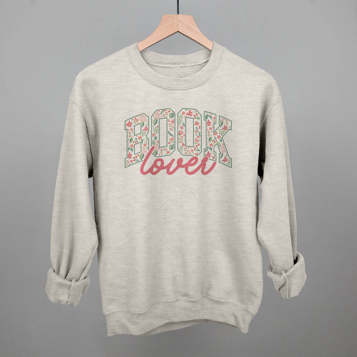 Book Lover Floral Arch + Script: White / XL / Tee