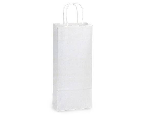 White Kraft Retail Paper Shopping Bags: 100 Pack / Cub 8x4.75x10"