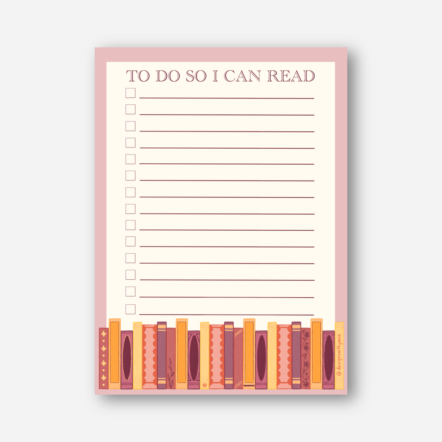 To Do So I Can Read Notepad: Belly band only
