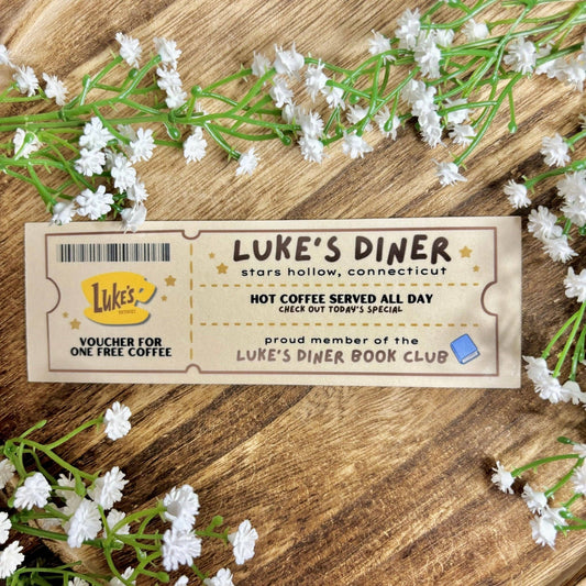 Lukes Diner Book Club Ticket Bookmark