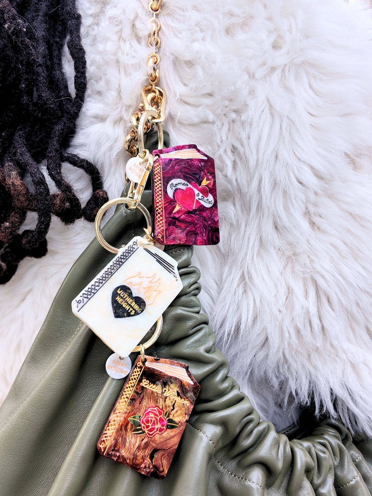 Hand-painted Little Women Book Bag Charm + Keychain