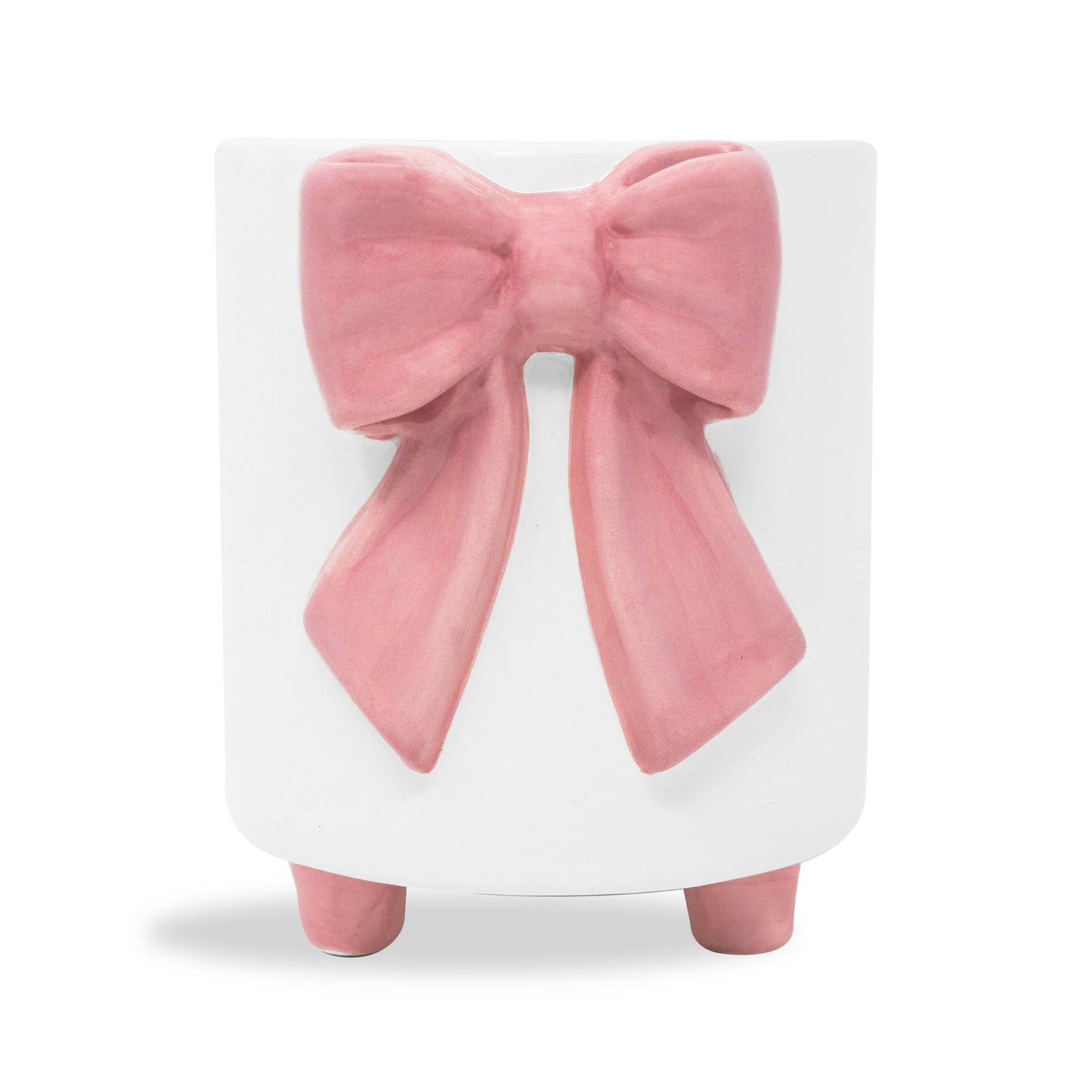 Footed Planter, Pink Bow