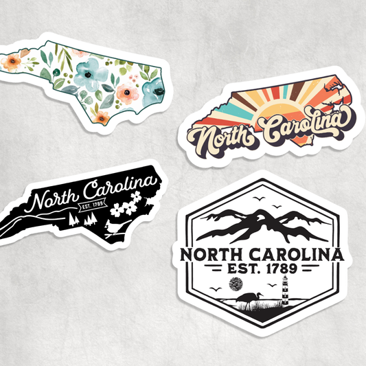 North Carolina Stickers: Design 1 - Floral