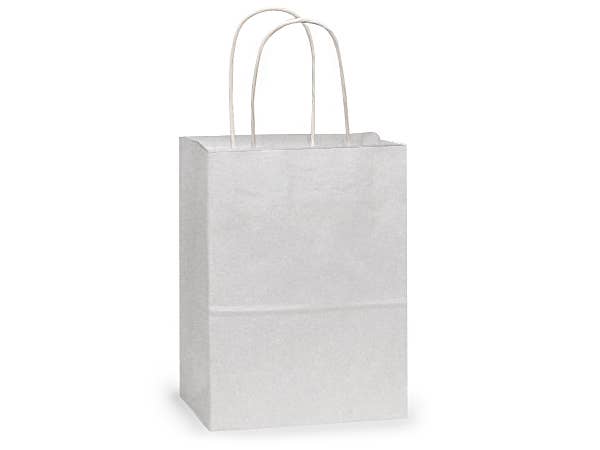 White Kraft Retail Paper Shopping Bags: 100 Pack / Carrier 10x5x13"
