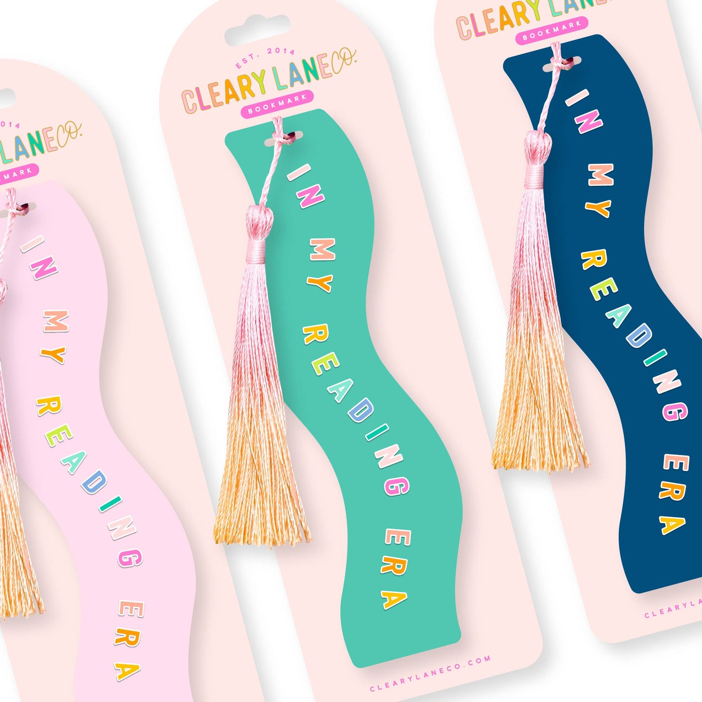 Acrylic Bookmark with Tassel | Choose your design: Sky Blue / I Love Books Rainbow
