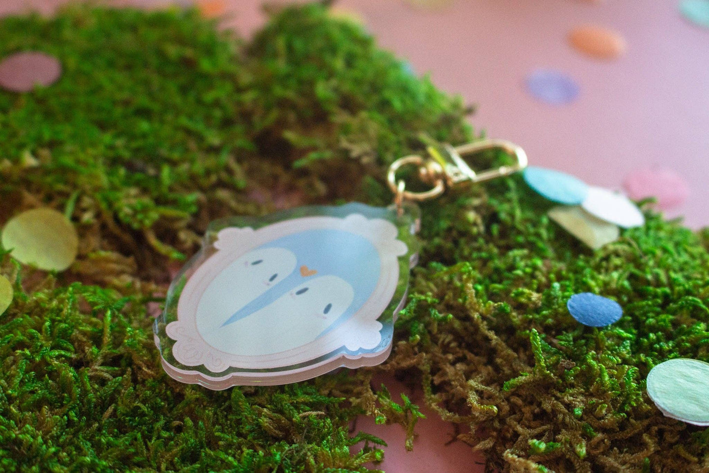 Portrait of Two Ghosts Keychain