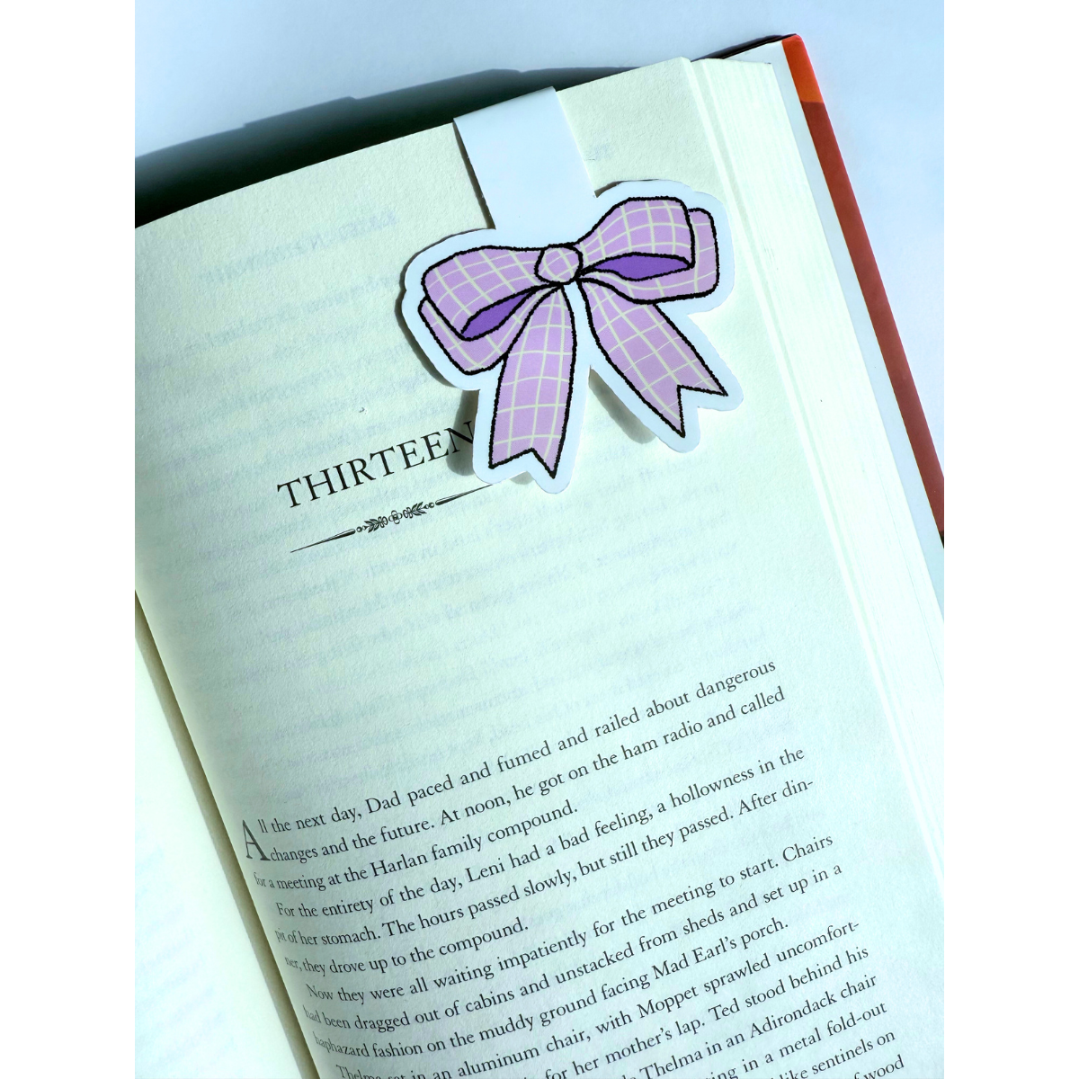 Purple bow girl coquette magnetic bookmark