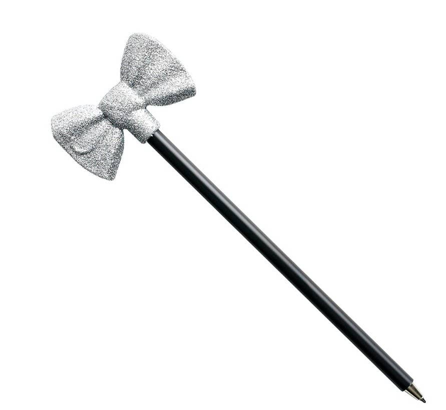 Bow Pen Silver Glitter