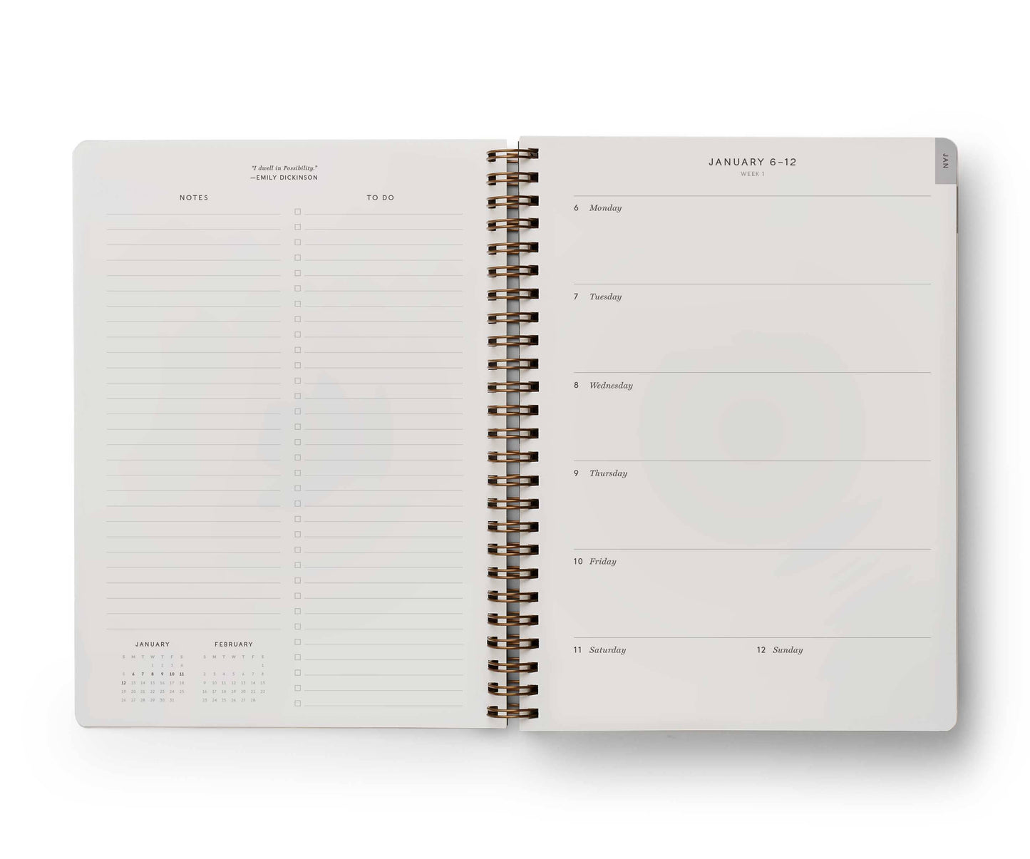 2025 Roses 12-Month Softcover Spiral Planner