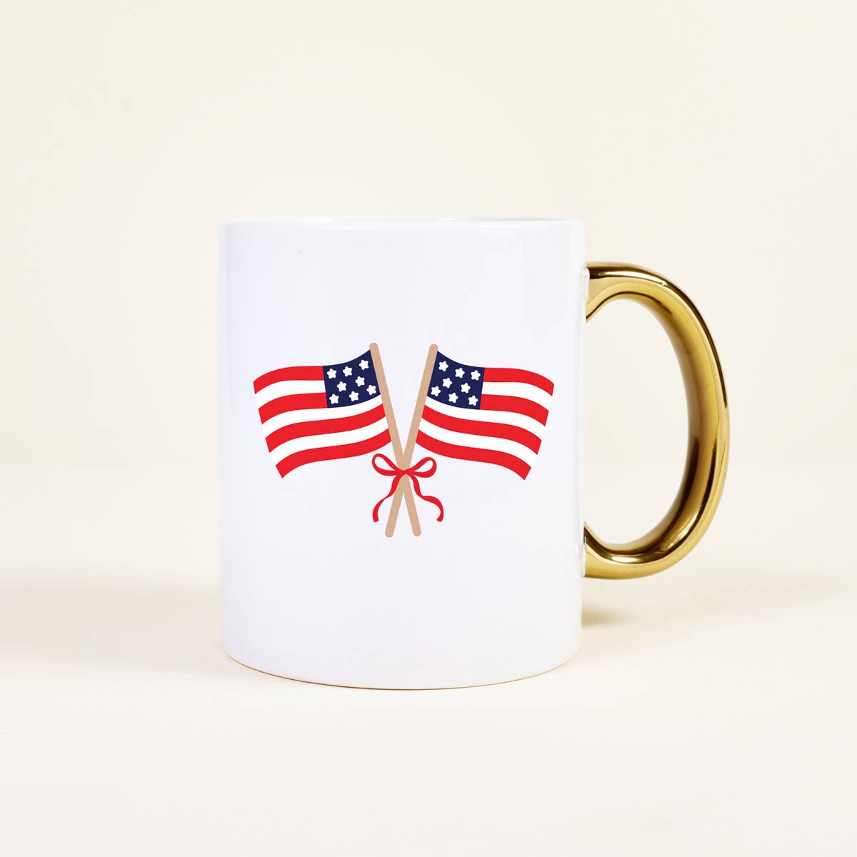 11 oz Cozy Cute Ceramic Mug–American Flags