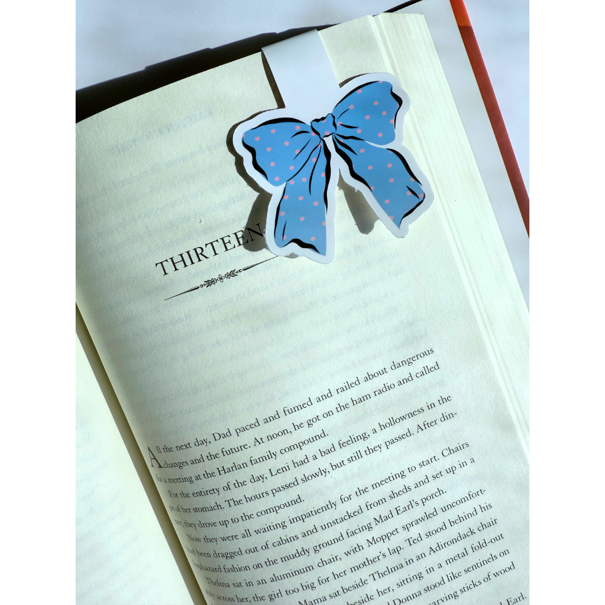 Blue/Pink girly bow coquette magnetic bookmark