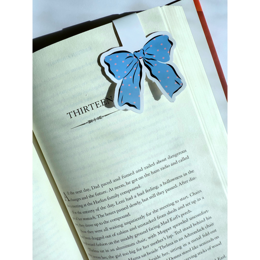 Blue/Pink girly bow coquette magnetic bookmark