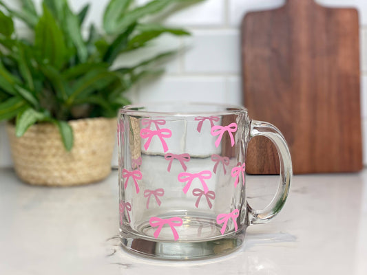 Tiny Bow Coffee Glass Mug