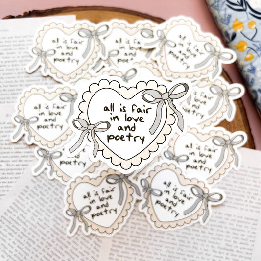 Love and Poetry Waterproof Matte Sticker