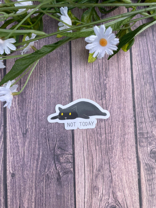 Not Today Black Cat Waterproof Sticker