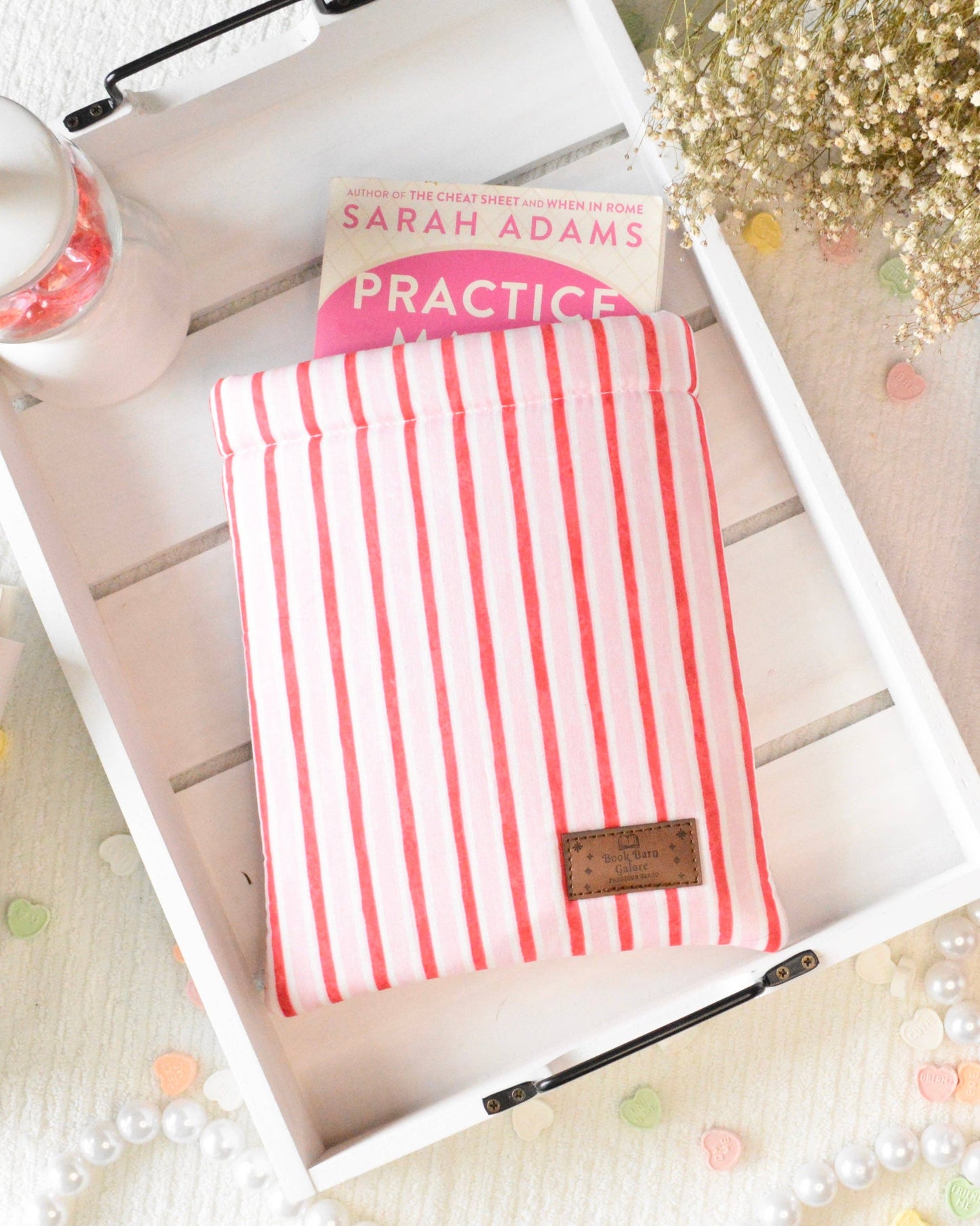 Sweetie Stripes Book Sleeve: Without Button / Without Pocket(s) / Jumbo