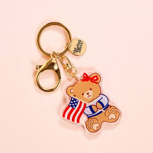 Acrylic Keychain–Star Spangled Bear