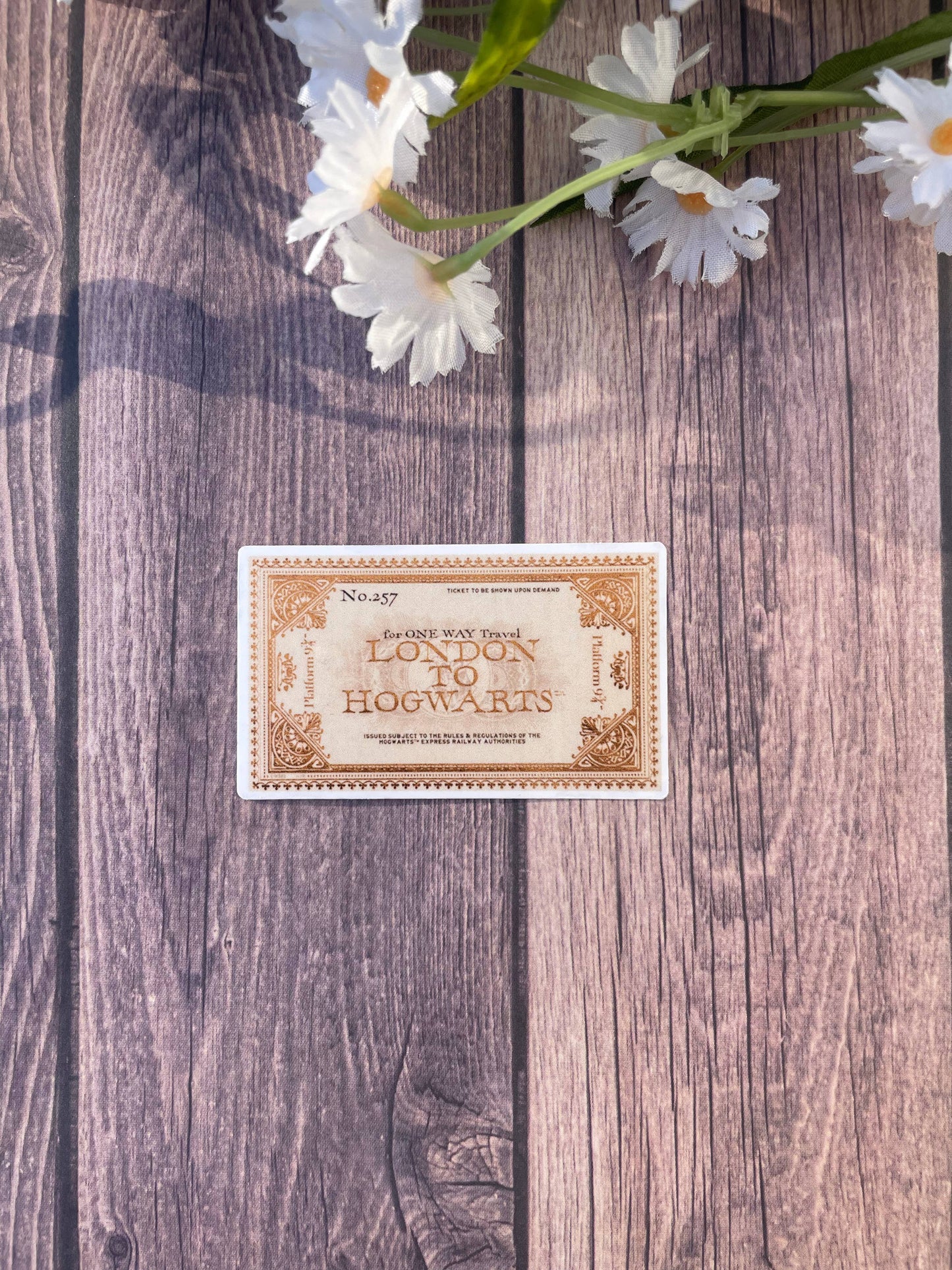 London to Hogwarts Ticket Harry Potter Sticker