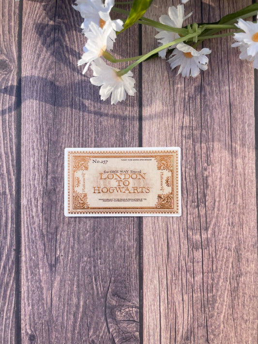 London to Hogwarts Ticket Harry Potter Sticker
