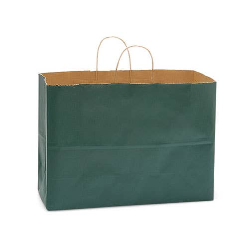 Recycled Kraft Color Paper Retail Shopping Bags: Christmas Red / 25 Pack / Queen 16x6x19.25"