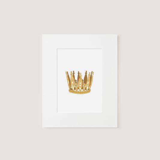 Matted Art Print, Crown (Queen City of Charlotte): 8" x 10"