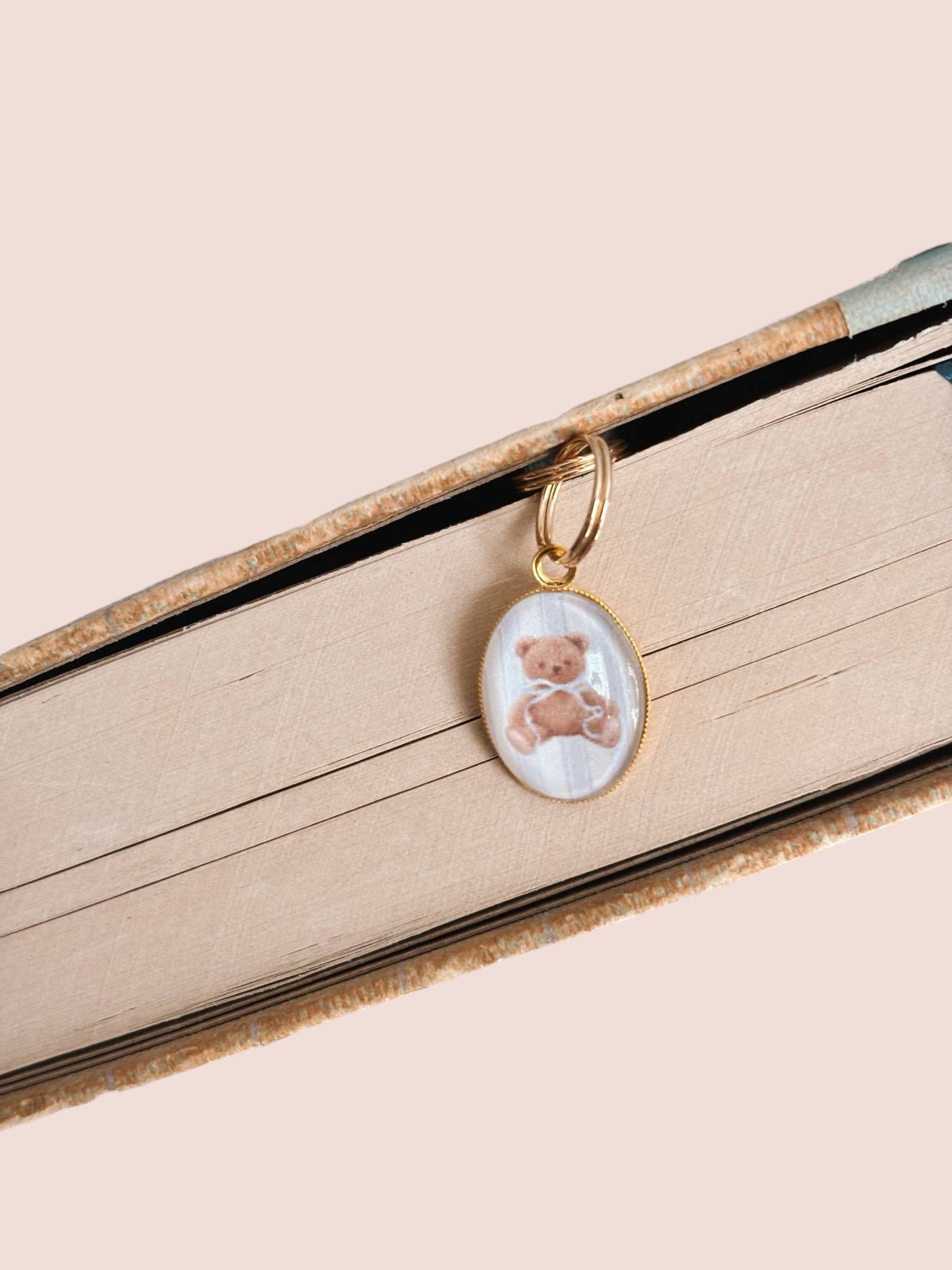 Teddy Bear Charm Bookmark Light Blue