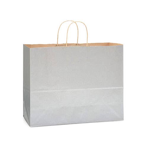 Recycled Kraft Color Paper Retail Shopping Bags: Christmas Red / 25 Pack / Queen 16x6x19.25"