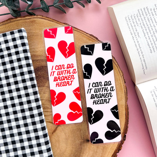 Broken Heart Bookmarks: Black / No Tassel