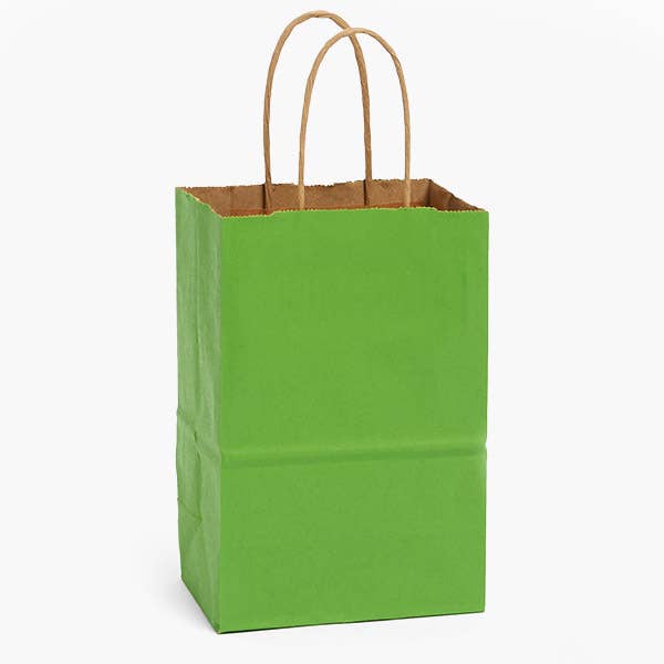 Recycled Kraft Color Paper Retail Shopping Bags: Christmas Red / 25 Pack / Queen 16x6x19.25"