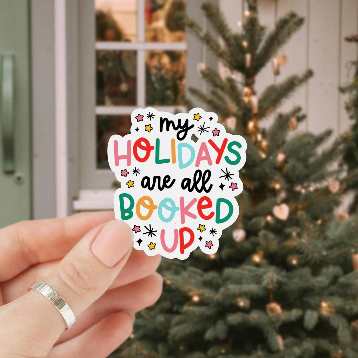 Holidays Are All Booked Up Christmas Sticker