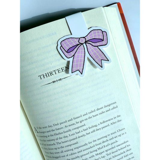 Purple bow girl coquette magnetic bookmark