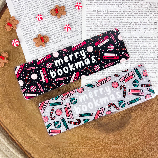 Merry Bookmas Bookmarks: Grey (bottom) / No Tassel