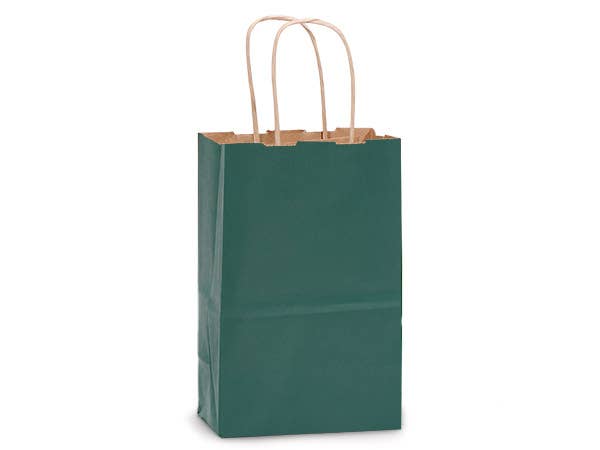 Recycled Kraft Color Paper Retail Shopping Bags: Christmas Red / 25 Pack / Queen 16x6x19.25"