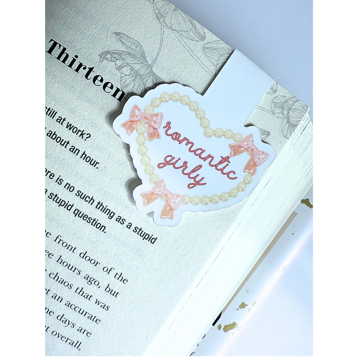 Romantic girly romance magnetic bookmark