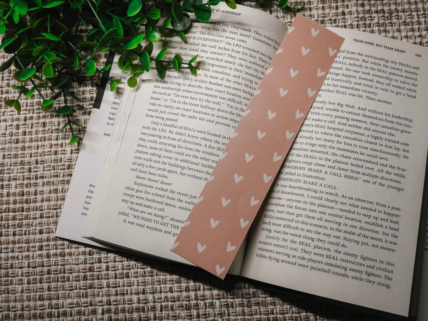 Hearts | Boho Bookmarks: White