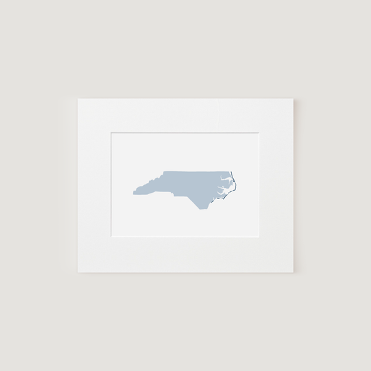 Matted Art Print, Tar Heel State: 8" x 10"