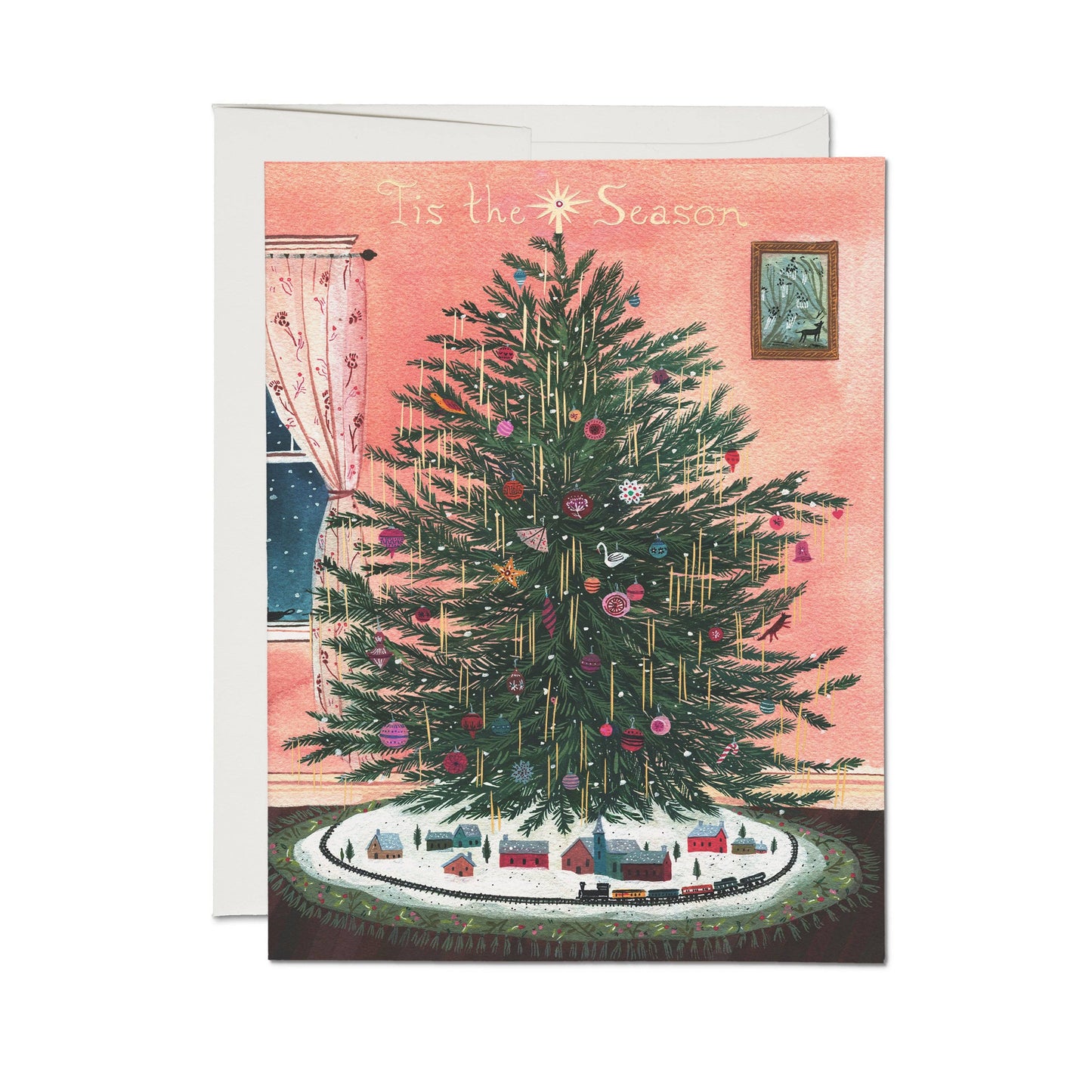 Tinsel Tree holiday greeting card: Single