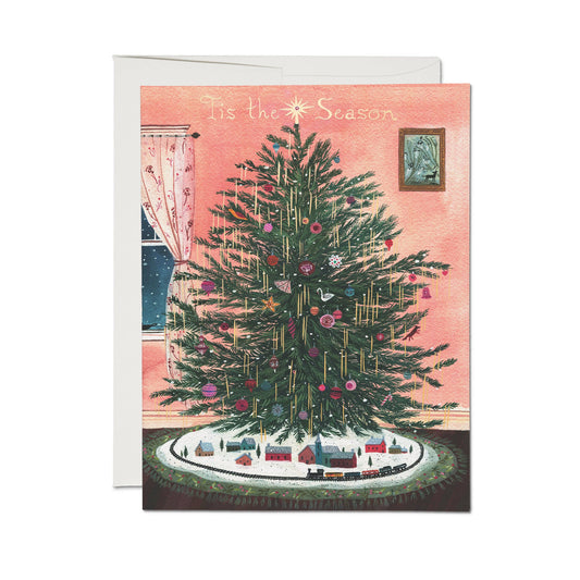 Tinsel Tree holiday greeting card: Single