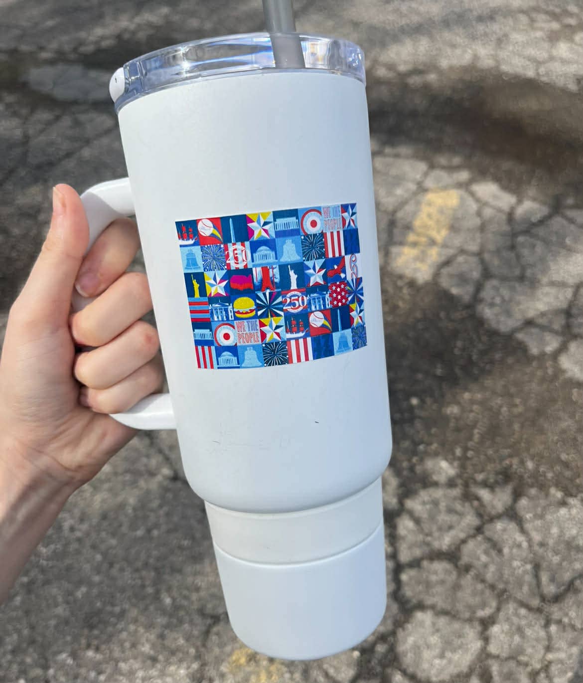 America 250 Navy Die Cut Waterbottle/ Laptop Sticker