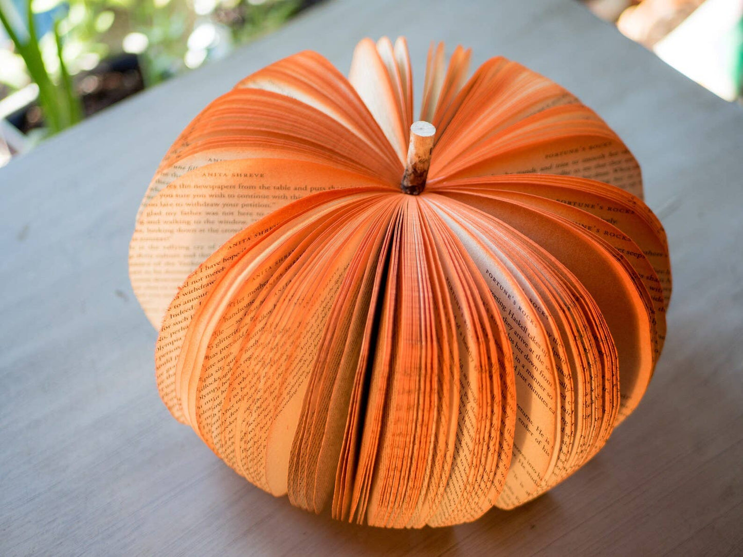 Book Pumpkin Rustic Orange Fall Decor