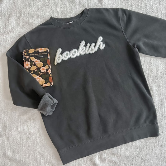 Bookish. Patch Sweatshirt - Vintage Black