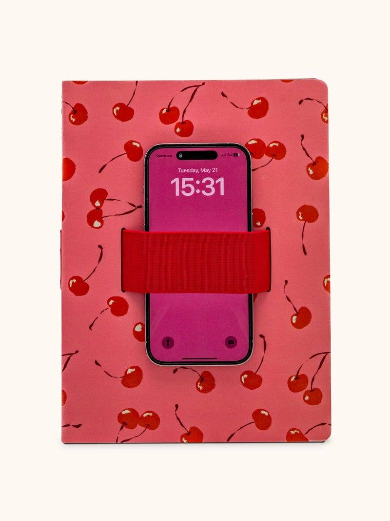 Fresh-Picked Cherries Casey Notebook with Phone Loop